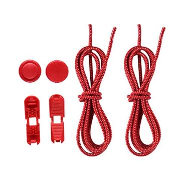 Imagem de Abbraccia Cadarços elásticos de 120 cm para tênis, tênis, tênis, botas, sandálias, atlético, corrida ou sapatos casuais, Vermelho