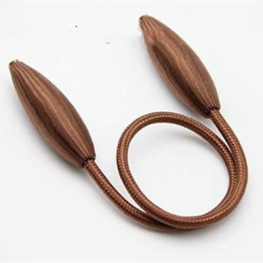 Imagem de Cortinas fortes com acessórios de haste de cortina de defletor de cortina de corda de liga de pelúcia, T0055, café leve