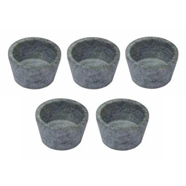 Imagem de Kit 5 Mini Molheira Tigela Molho Petisco em Pedra Sabão 80ml