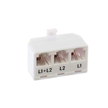 Imagem de THE CIMPLE CO 1 pacote, branco - Divisor de telefone de 2 linhas - Divisor de telefone de 3 vias (1, 2 e linhas duplas) com conector RJ11 Keystone - Adaptador - 1 peça, branco