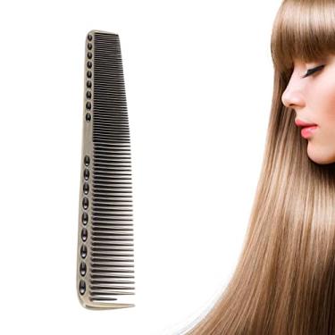 Imagem de Pente De Alumínio Antiestático, Cabelo + Pente Largo, Pente Para Corte De Cabelo Masculino E Pente Condicionador Para Barbeiros [Bronze Dourado]