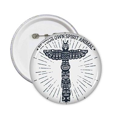 Imagem de Emblema de coruja do Egito Antigo com padrão decorativo de alfinetes e botões, 5 peças