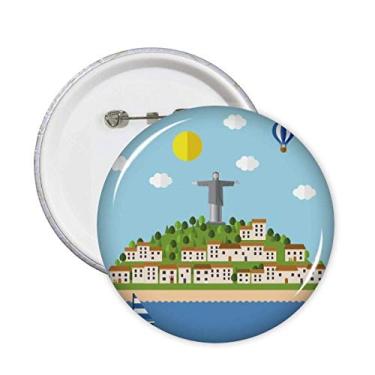 Imagem de Alfinetes de Balão de Fogo de Monte Corcovado Brasil, Emblema de Botão Decoração 5 peças