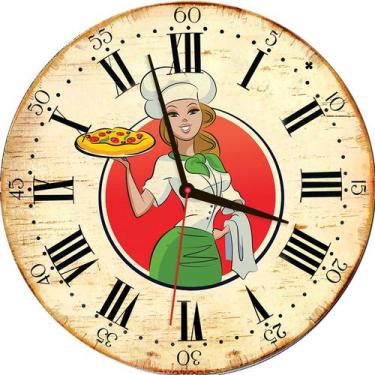 Imagem de Relógio De Parede Estilo Rústico Chefe Cozinha 30 Cm - Viva Tinta