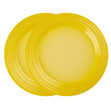 Imagem de Prato Redondo 22 cm 2 Peças Amarelo Soleil Le Creuset