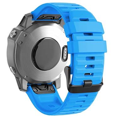 Imagem de KAPPDE 20 26 22MM Quick Fit Pulseira de relógio para Garmin Fenix 7 7X 7S Relógio Silicone Liberação Rápida Pulseira Easyfit (Cor: Azul céu, Tamanho: Fenix 7S)