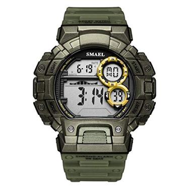 Imagem de Relógio de Pulso Masculino Smael automático Led 1443 Militar à prova d´água (Verde)