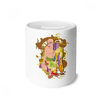 Imagem de DIYthinker Religião Alfândega Dezoito Arhats Caixa de Dinheiro Caixa de Cerâmica Porta-Moedas Presente