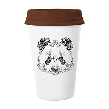 Imagem de Caneca de cerâmica com retrato animal panda gigante fofa, copo de cerâmica para café