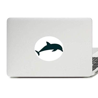 Imagem de Decalque de notebook com emblema de vinil golfinho de natação Blue Ocean Streamline