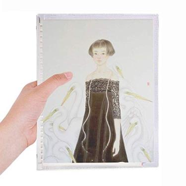 Imagem de Caderno de aquarela estilo chinês Beauty Egrets com folhas soltas e diário recarregável