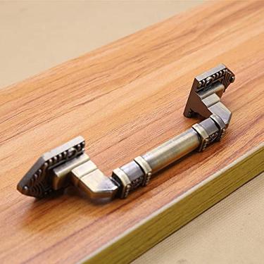 Imagem de Puxadores e puxadores de madeira deslizantes para celeiro vintage Puxador de móvel em copa para portas interiores de cozinha, bronze verde, 150MM