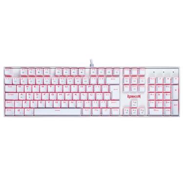 Imagem de Teclado Mecânico Gamer Redragon Mitra Single Color Branco Switch Azul-Unissex