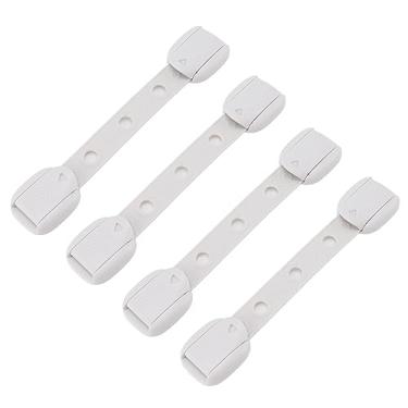 Imagem de 5 Pces 12 Fechaduras da Correia do Armário, Impedem a Compressão Manual das Travas Adesivas da Prova do bebê para Armários, Gavetas, Geladeira, Forno, Portas (GREY)