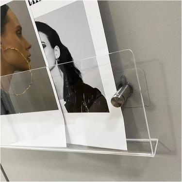 Imagem de Organizador de porta-arquivos de parede transparente para pendurar revistas, 1 2 3 pacotes de suporte para brochuras de acrílico, revistas, documentos, estande de exibição, sala de exposição