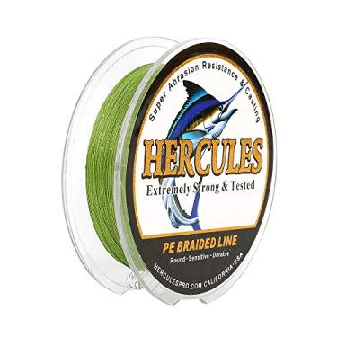 Imagem de Hercules Linha de pesca trançada super forte 4 fios super econômico de 1,8 kg a 2,3 kg Teste para água salgada, 109/328 / 547/1094 jardas (100 m / 300 m / 500 m / 1000 m), Diam# 0,08 mm - 0,55 mm Água salgada, Army Green, 15LB(6.8KG)-0.16MM-109YDS(100M)