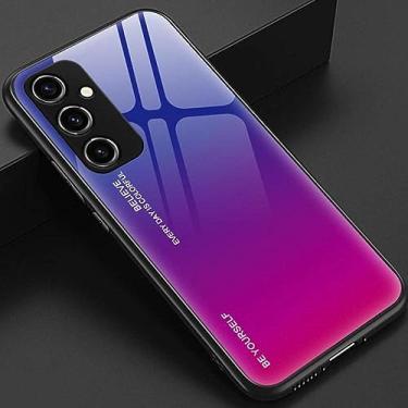 Imagem de Capa de telefone para Samsung Galaxy A72 A52 A54 A14 A32 A34 A52S A53 A73 A13 Capa de vidro gradiente S21 S22 S23 Ultra Plus S20 FE, A04, para Galaxy A34 5G