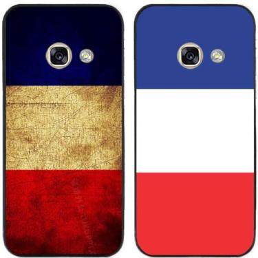 Imagem de 2 peças retrô bandeira da França impressa TPU gel silicone capa de telefone traseira para Samsung Galaxy (Galaxy A3 2017)