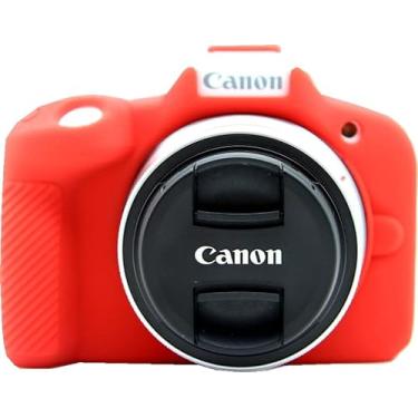 Imagem de Capa R50, capa BMAOLLONGB Fullbody Frosting ultrafina, leve, de silicone macio, capa para Canon Eos R50 (vermelha)