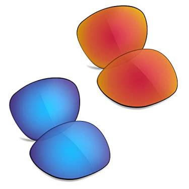 Imagem de TRUSHELL Lentes de reposição polarizadas para óculos de sol Oakley Crosshair New 2012 - vermelho fogo + azul oceano