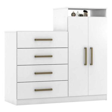 Imagem de Cômoda Sapateira áurea Branco Brilho - Demóbile