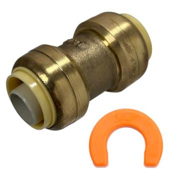 Imagem de 2 peças XFITTING Push Fit 3/4 polegadas x 3/4 polegadas, 3/10.2 cm Push Fit Acoplamento com 1 clipe, 27-2-2 = 2W.1C