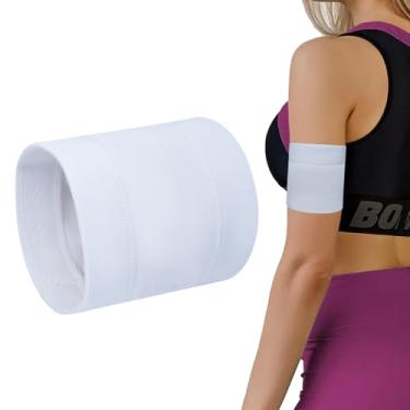Imagem de Faixa de braço de insulina para diabetes atualizada para Freestyle Libre Omnipod Dexcom sensor cobre sistemas de monitoramento de cápsula de insulina braçadeira de fixação (branco, 39.9-46.0 cm))