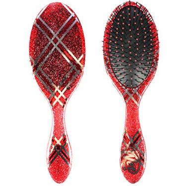 Imagem de Wet Brush Escova de cabelo Holiday Glamour, xadrez vermelho