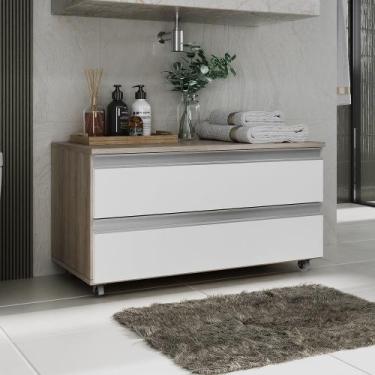 Imagem de Gabinete Banheiro Rodinhas 80cm 02 Gavetas JOIA  - MOVEIS JOIA, Madeir