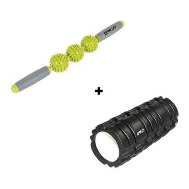 Imagem de Kit Rolo Massagem Foam Roller Liberacao Miofascial + Bastão - Infinity