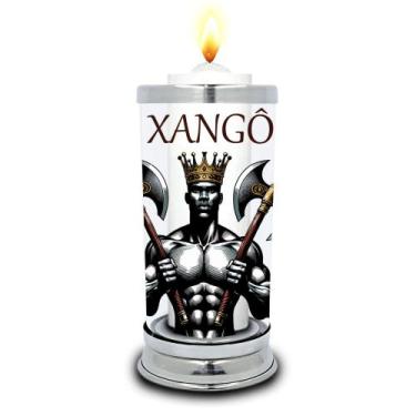 Imagem de Protetor de Velas 7 dias Orixá Xangô Copo Vidro Castiçal  - Balaio de 