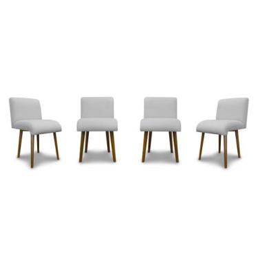 Imagem de Kit 4 Cadeiras De Jantar Madri Suede Branco - Meu Lar Decorações - Meu