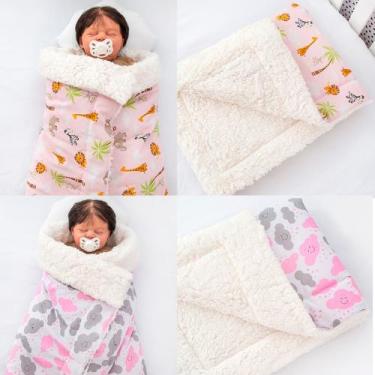 Imagem de Kit de 2 Mantas Cobertor Bebê e Infantil para Menina com Sherpa - Pand