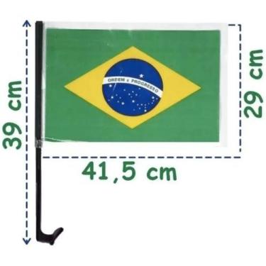 Imagem de Bandeira Bandeirinha Do Brasil Para Carro Com Encaixe Em Plástico - Ma
