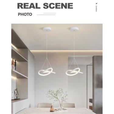 Imagem de Pendente LED Infinito Lustre simples e moderno 3200K Branco Quente - C