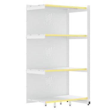 Imagem de Rack Fit Parede 1 Continuação 2,02X0,90X0,60 4 Bandejas Amapá, Branco 