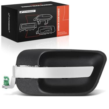 Imagem de A-Premium Maçaneta interior do lado do motorista dianteiro ou traseiro esquerdo compatível com Chrysler 300 2005 2006 2007, alavanca cromada e caixa preta, substituição # 1AF111DDAA, 1LF89XDVAA