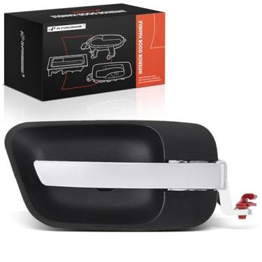 Imagem de A-Premium Maçaneta interna do lado do passageiro dianteiro ou traseiro direito compatível com Chrysler 300 2005 2006 2007, alavanca cromada e caixa preta, substituição # 1AF101DDAA, 1LF88XDVAA