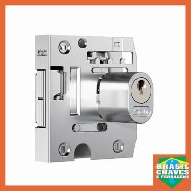 Imagem de Fechadura para Porta de Vidro de Correr 2002 Cromada Lingueta Virada C