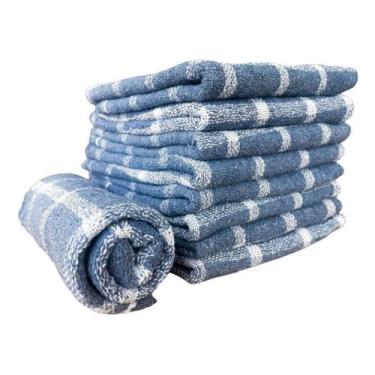 Imagem de Kit 10 Pano de Chão Grosso Premium para Limpeza Xadrez Grande 40x66cm 