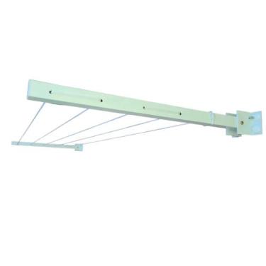 Imagem de Varal de Parede Retrátil Articulado Reforçado 50kg Cabo Aço Revestido 