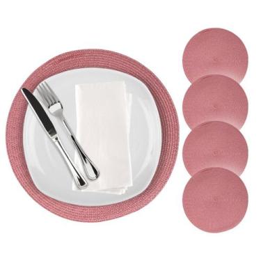 Imagem de Kit 4 Jogo Americano Redondo Mesa Posta Sousplat Supla Cozinha 38 cm -