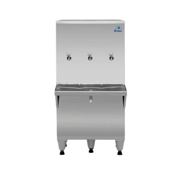 Imagem de Bebedouro de Coluna Industrial 3 Torneiras 100 Litros Frisbel RA10 Inox 127V