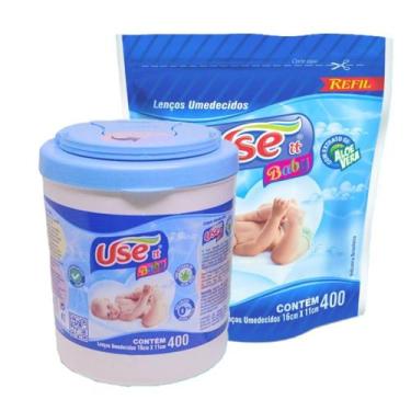 Imagem de Lenços Umedecidos Use It Baby Balde Azul c/400 com Refil