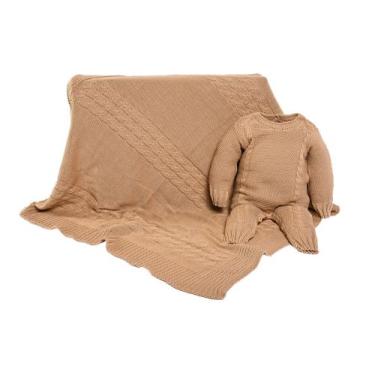 Imagem de Saida maternidade 2 pçs em tricot modelo trança - ACONCHEGO EFFRONTE, 