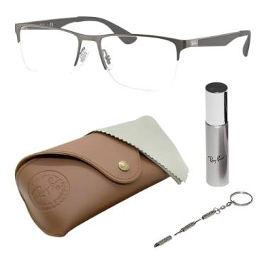 Imagem de Ray-Ban RB6335 Óculos de metal retangular com kit oficial de óculos