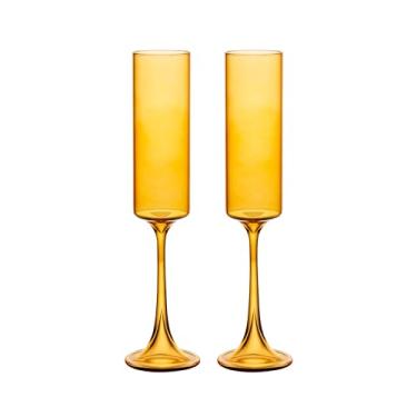 Imagem de LYOR - Conjunto 2 Taças para Champanhe de Vidro Borossilicato Âmbar Fiesta 170ml