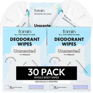 Imagem de Toalhetes desodorantes FOMIN Travel 30 unidades sem perfume com pH bal