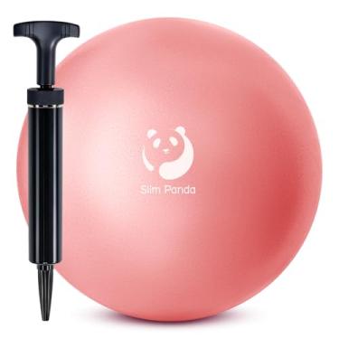 Imagem de Slim Panda Bola de Pilates com bomba, pequena bola de exercícios de 22 cm, mini bola de ioga anti-explosão para estabilidade, treino, barra, força do núcleo, fisioterapia, equilíbrio, alongamento