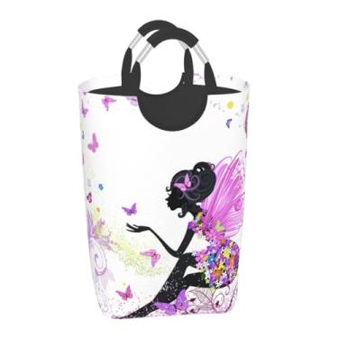 Imagem de Duduho Cesta de roupa suja para meninas negras afro-americanas, com alças, cesto de roupa suja, organizador de brinquedos, balde dobrável, para casa, banheiro, quarto, dormitório